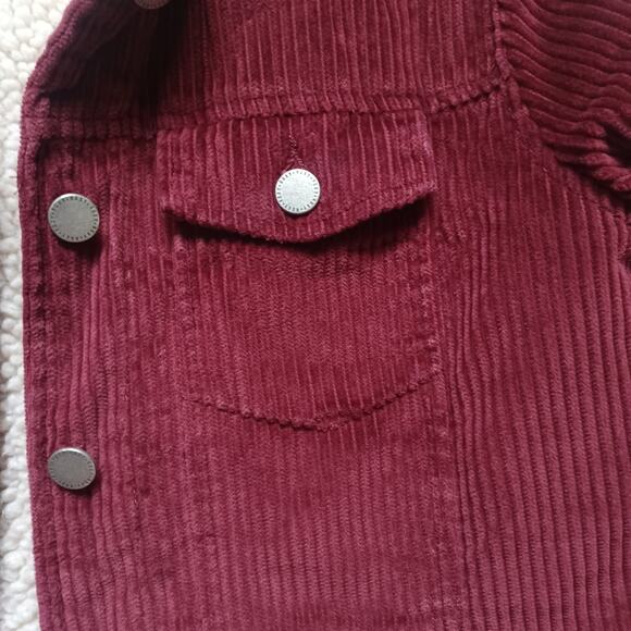 Cozy 90s Roxy Corduroy Oversized Varsity Jacket Redwood XS-M - Picture 8 of 10